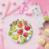 ガールキュートフルーツ誕生日 ペーパープレート (パーティー)