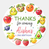 ガールキュートフルーツ誕生日 ラウンドシール