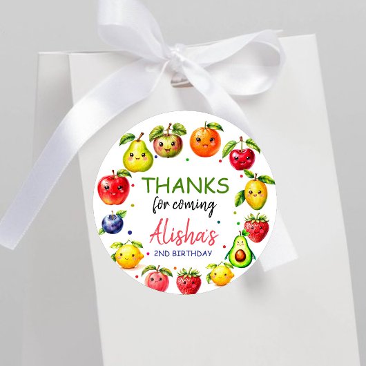 ガールキュートフルーツ誕生日 ラウンドシール