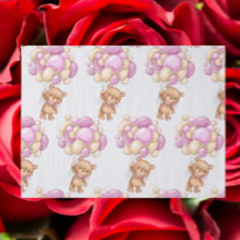 ガールキュートベアバルーンラッピング紙