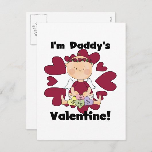 ガールキューピッドパパのバレンタインTシャツ シーズンポストカード (正面/裏面)