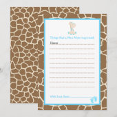 ガールキリンアドバイスリスト新しいママ赤ちゃんシャワー 招待状 (正面/裏面)