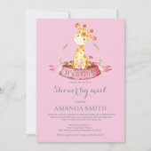 ガールキリンベビーシャワーバイメール招待状 招待状 (正面)
