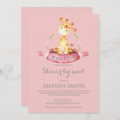 ガールキリンベビーシャワーバイメール招待状 招待状 (正面/裏面)