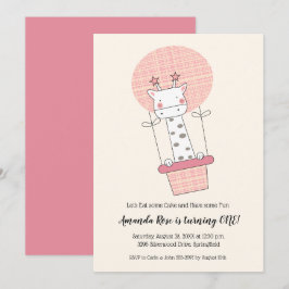 ガールキリン熱気球の最初の誕生日パーティー 招待状