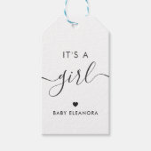 ガールギフトラベル、ベビーシャワーギフトラベル、クラフト ギフトタグ (正面)