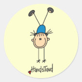 ガールギムナストハンドスタンドTシャツとギフト ラウンドシール (正面)