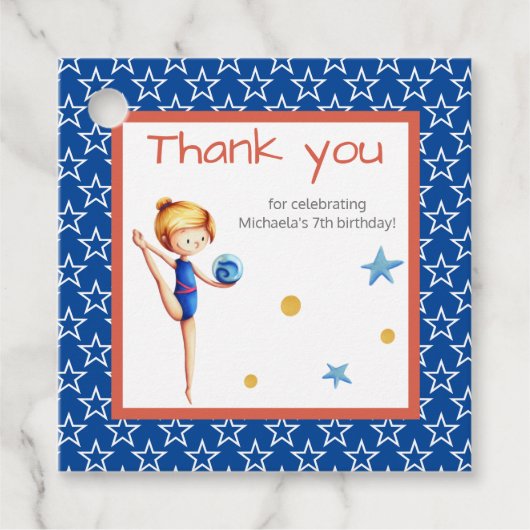 ガールギムナストwithボールありがとう誕生日 フェイバータグ (正面)