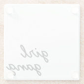 ガールギャングキュートモダンフェミニストガールパワー スクリプト ガラスコースター (裏面)