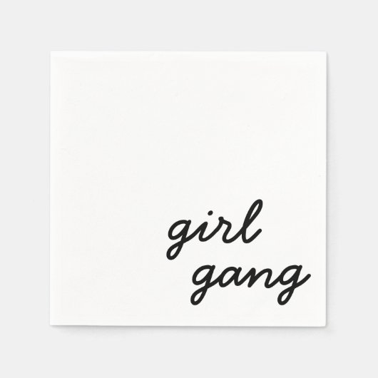 ガールギャングキュートモダンフェミニストガールパワー スクリプト スタンダードカクテルナプキン (正面)