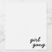 ガールギャングキュートモダンフェミニストガールパワー スクリプト ワインラベル (シングルラベル)