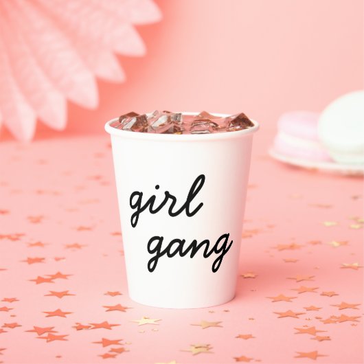 ガールギャングキュートモダンフェミニストガールパワー スクリプト 紙コップ (インサイチュ)