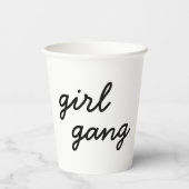 ガールギャングキュートモダンフェミニストガールパワー スクリプト 紙コップ (裏面)
