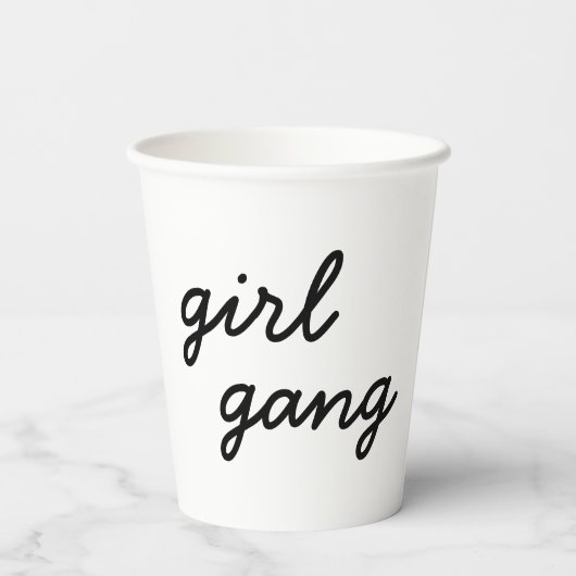 ガールギャングキュートモダンフェミニストガールパワー スクリプト 紙コップ (裏面)