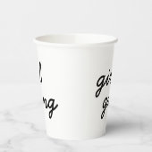 ガールギャングキュートモダンフェミニストガールパワー スクリプト 紙コップ (左)