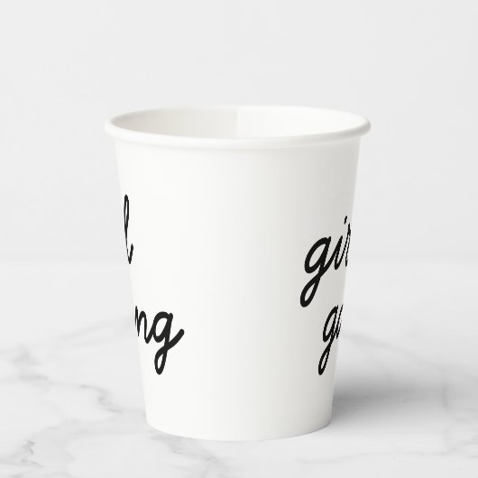 ガールギャングキュートモダンフェミニストガールパワー スクリプト 紙コップ (左)