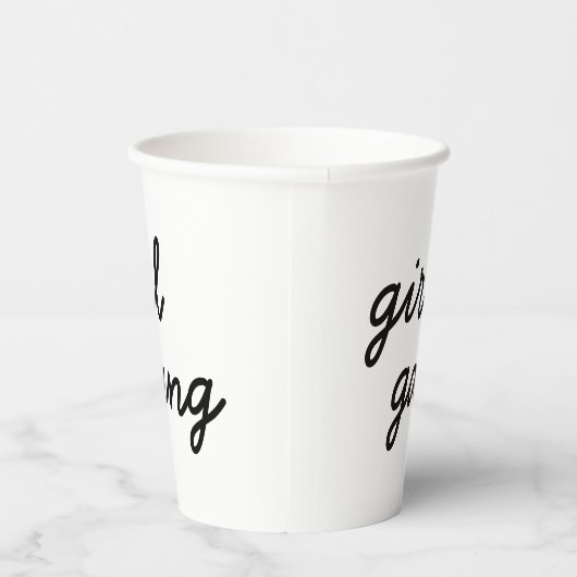 ガールギャングキュートモダンフェミニストガールパワー スクリプト 紙コップ (右)