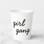 ガールギャングキュートモダンフェミニストガールパワー スクリプト 紙コップ (正面)