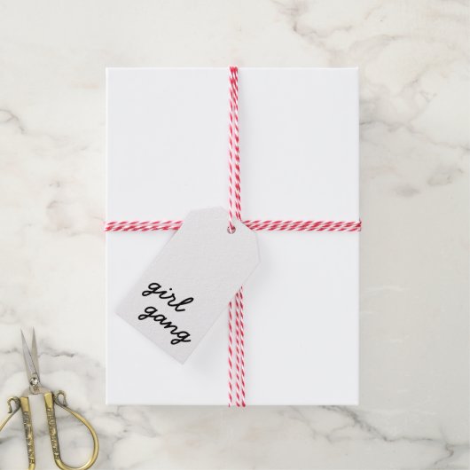 ガールギャング クール モダン フェミニスト ガールパワー スクリプト ギフトタグ (より糸付き)