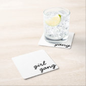 ガールギャング クール モダン フェミニスト ガールパワー スクリプト スクエアペーパーコースター (インサイチュ)