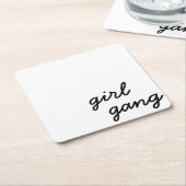 ガールギャング クール モダン フェミニスト ガールパワー スクリプト スクエアペーパーコースター (アングル)