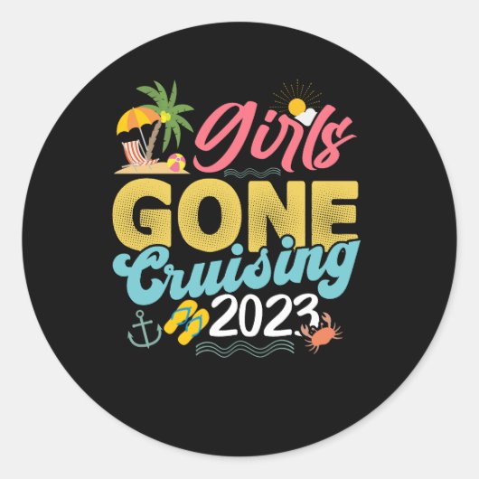 ガールクルーズバケーションガールズトリップボートクルージングサマム ラウンドシール (正面)