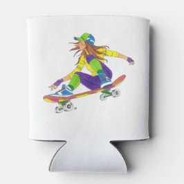 ガールクールスケートボーダー 缶クーラー