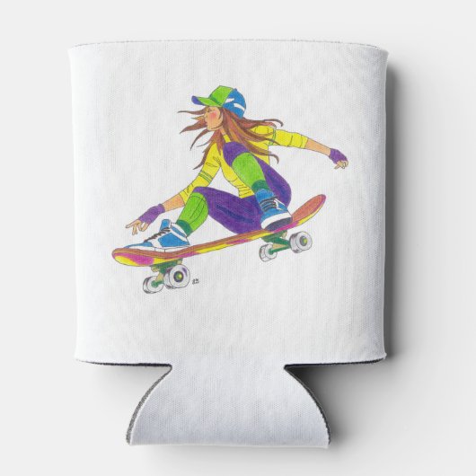 ガールクールスケートボーダー 缶クーラー (裏面)