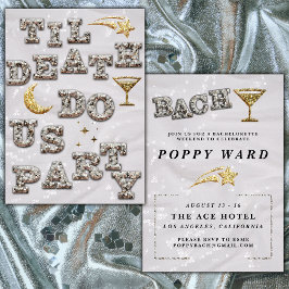 ガールグクールラムグリッターメタリックディスコバチェロレッテ 招待状