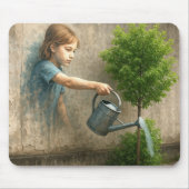 ガールグラフィティ市の木に水をやる マウスパッド (正面)