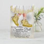 ガールグラムスニーカーボール誕生日パーティーへの招待 招待状 (スタンド正面)