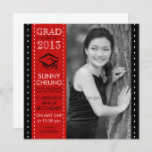 ガールグラードレッドとブラックラージフォトグラディション 案内状 (正面/裏面)