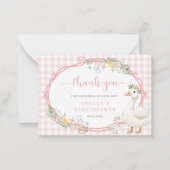 ガールグースベイビーシャワーサンキューカード ノートカード (正面)