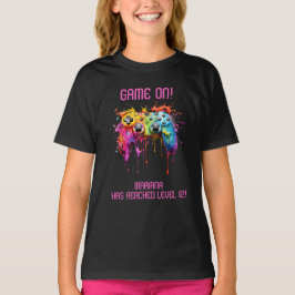 ガールゲーマーピンクのビデオゲームパーティー Tシャツ
