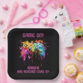 ガールゲーマーピンクビデオゲームパーティー ペーパープレート (パーティー)