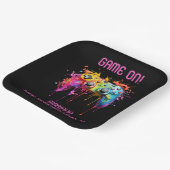 ガールゲーマーピンクビデオゲームパーティー ペーパープレート (傾斜あり)