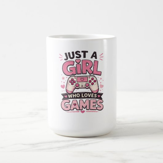 ガールゲーマー名言 ピンクコントローラーアート コーヒーマグカップ (中央)
