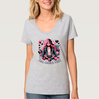 ガールゲーマーTシャツ エレガントなゲームファッション Tシャツ