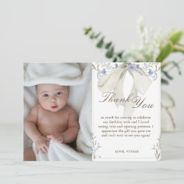 ガールコケエレガントットボウ写真サンキューカード サンキューカード