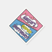 ガールコミックブックスタイルスーパーヒーローハッピーバースデー スタンダードカクテルナプキン (角)