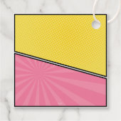 ガールコミックブックスタイルスーパーヒーロー誕生日ありがとう フェイバータグ (裏面)