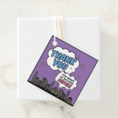 ガールコミックブックスタイルスーパーヒーロー誕生日ありがとう フェイバータグ (インサイチュ)