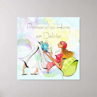 ガールコンテンポラリース読ストレッチキャンバス印刷 キャンバスプリント