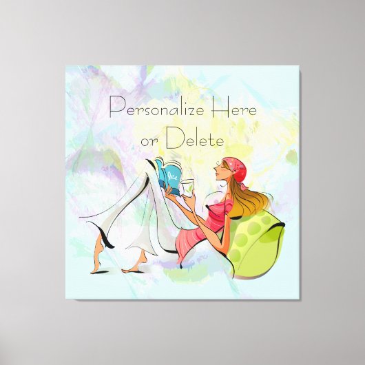 ガールコンテンポラリース読ストレッチキャンバス印刷 キャンバスプリント (正面)