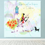 ガールコンテンポラリーブックストア拡大キャンバス印刷 キャンバスプリント (インサイチュ (ウッドフロア))