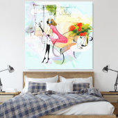 ガールコンテンポラリーミュージックストレッチキャンバス印刷 キャンバスプリント (インサイチュ (寝室))