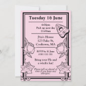 ガールゴシッ10代のクパステルピンクスレポ不気味ーバー 招待状 (裏面)