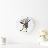 ガールゴルファー(バッグとクラブ) ラウンド壁時計 (ホーム)