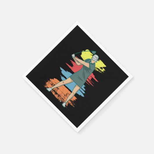 ガールゴルフプレーヤーガールスポーツゴルフラバーギフトアイディア スタンダードカクテルナプキン (角)