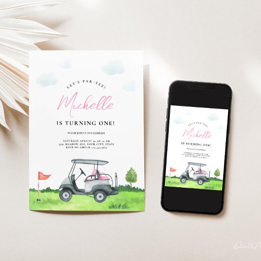 ガールゴルフ誕生日招待状 招待状